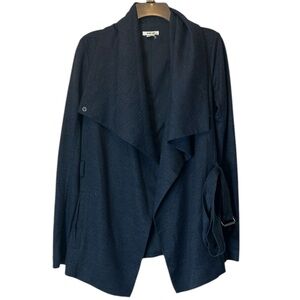 Helmut Lang Wool Cardigan Sonar Belted Blue Coat Jacket Womens Size Small